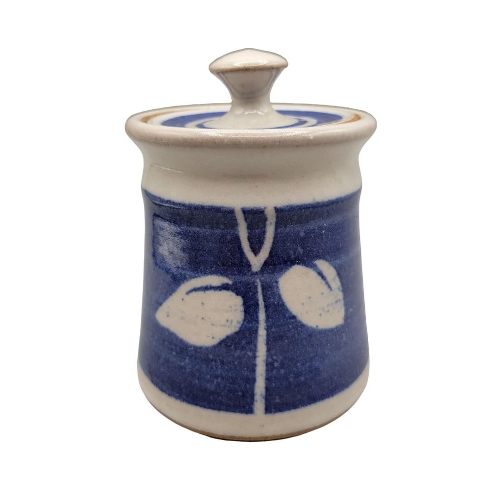 Pottery Canister Crock Lidded Earthenware Jam Pot Jelly Jar Signed